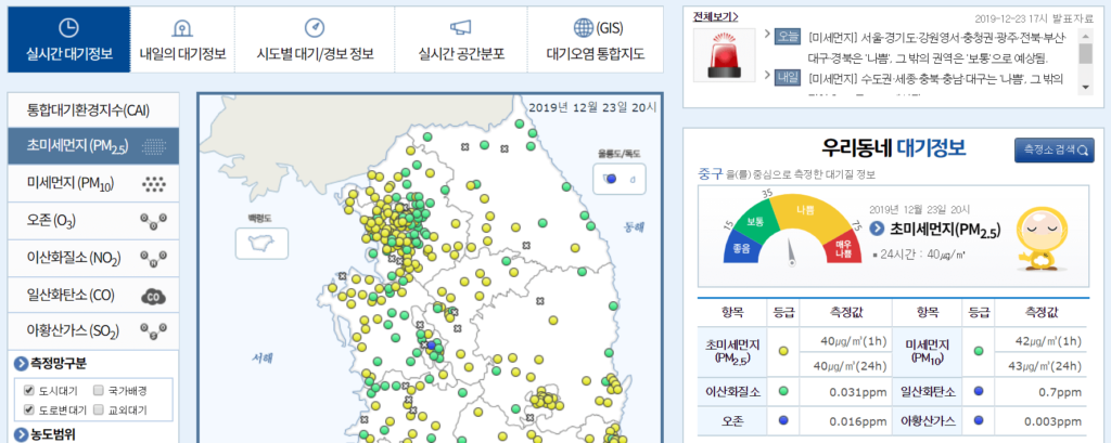 미세 먼지 사이트 