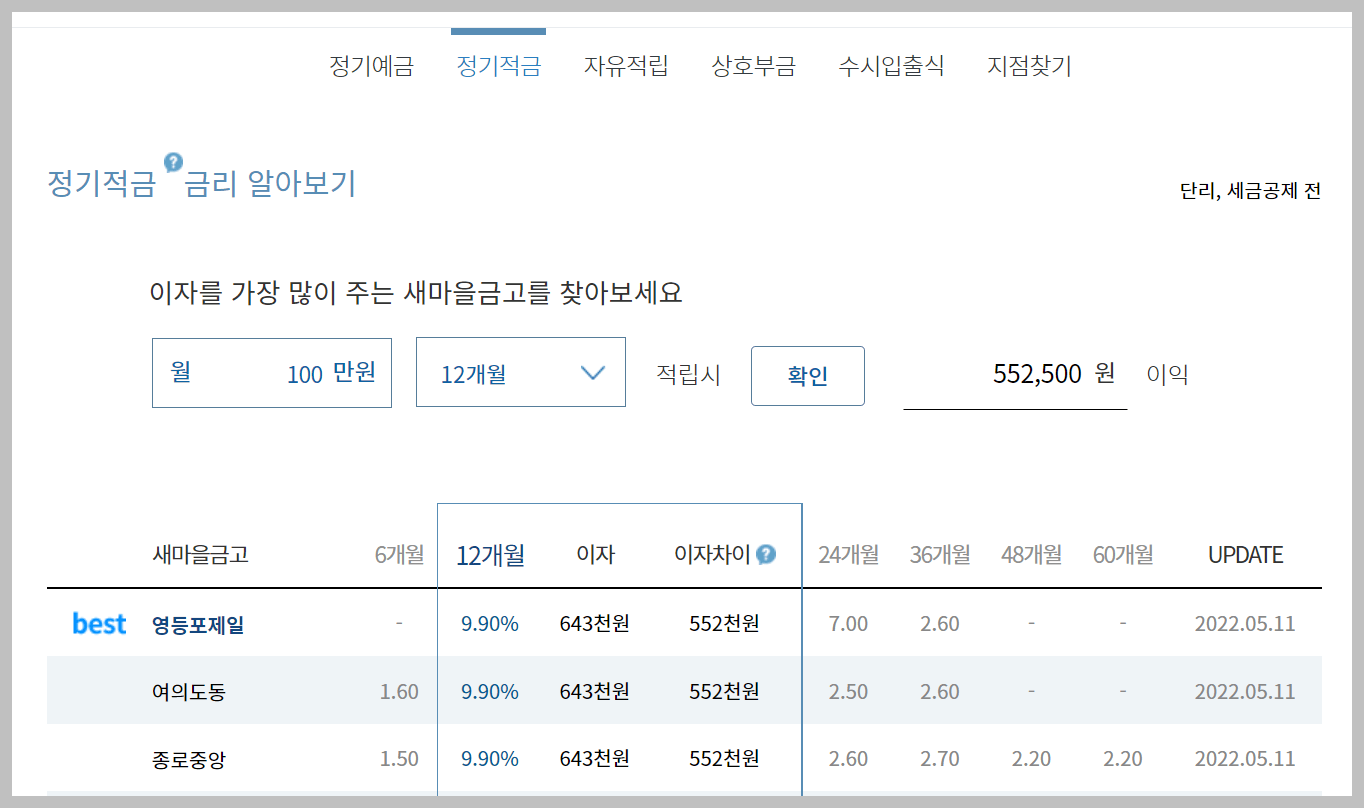 새마을금고 금리비교: 예금 적금 및 수시입출금 금리 - 피스컬코드 새마을금고 금리비교: 예금 적금 및 수시입출금 금리 - 피스컬코드