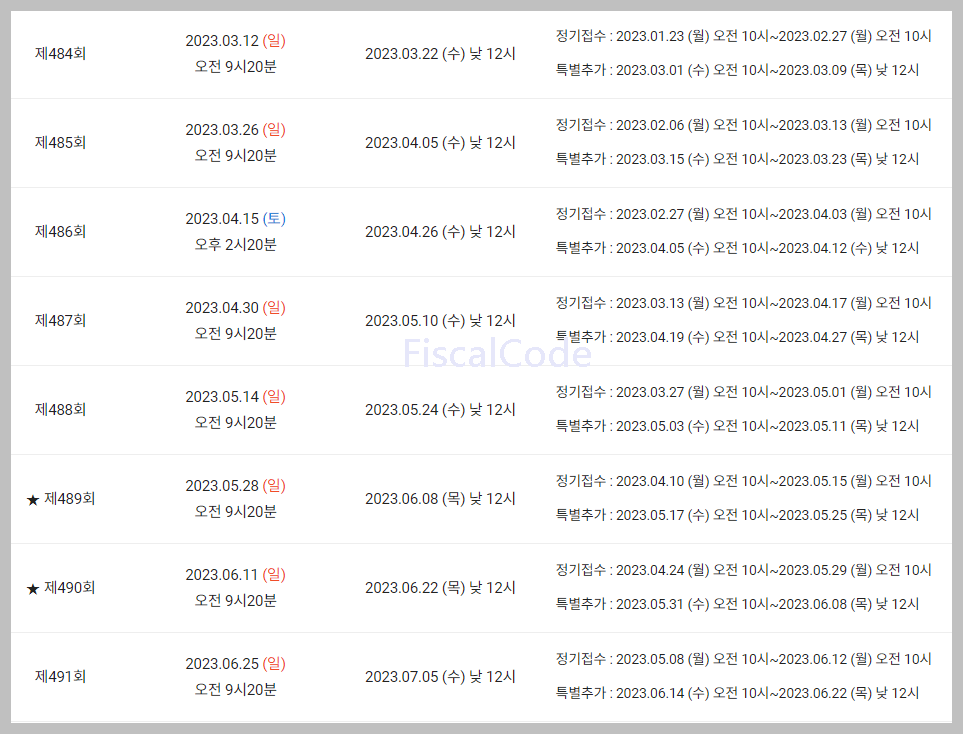 2023년 토익 시험 일정