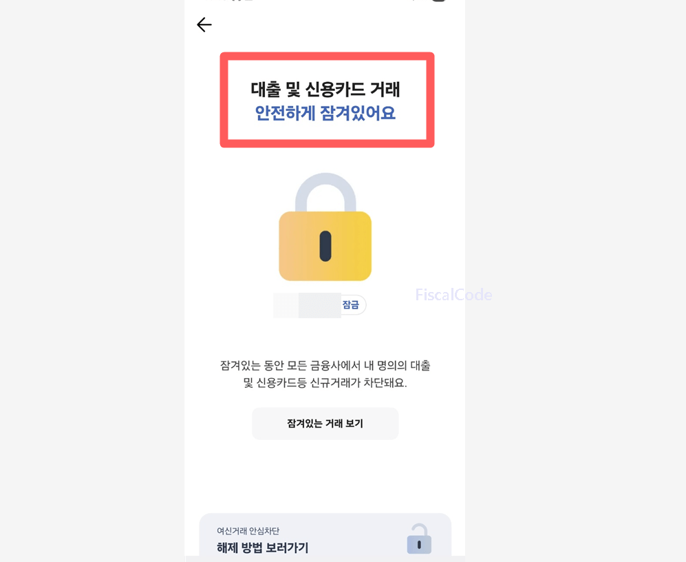 여신거래 안심차단