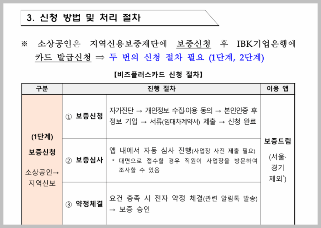소상공인 비즈플러스 카드 신청 